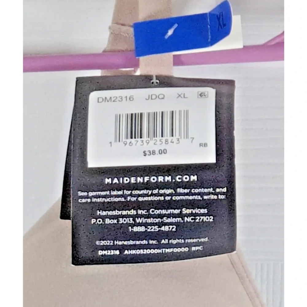 Maidenform Pure Comfort Natural Lift Wireless Bra XL Evening Blush DM2316